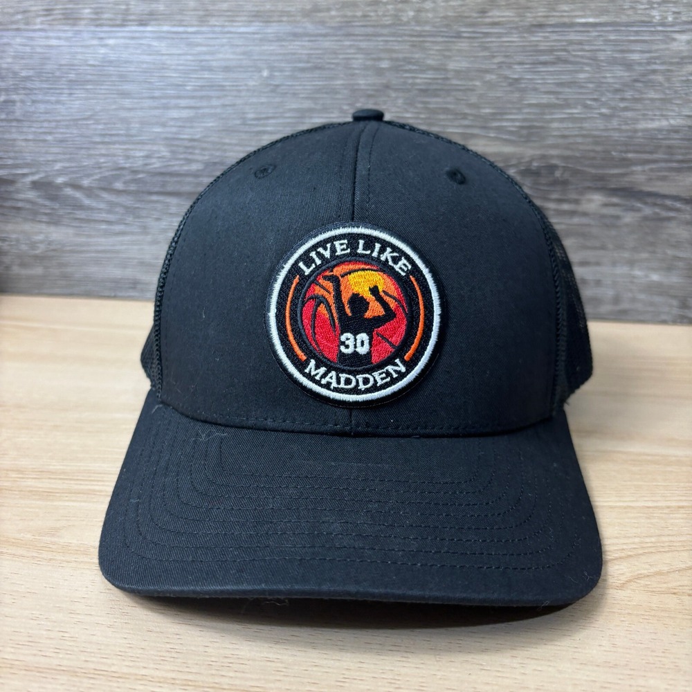 Madden McKean Hat Cap Snap Back Black Basketball Adjustable